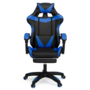 Voir la diapositive 5 : ID MARKET Fauteuil de gaming ALEX réglable avec repose-pied, coussin de tête et coussin lombaire noir et bleu