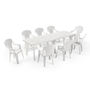 Voir la diapositive 3 : MARKET24 Lot de 4 Fauteuils de jardin monobloc empilable Capri - 56 x 58 x 90 cm - Blanc