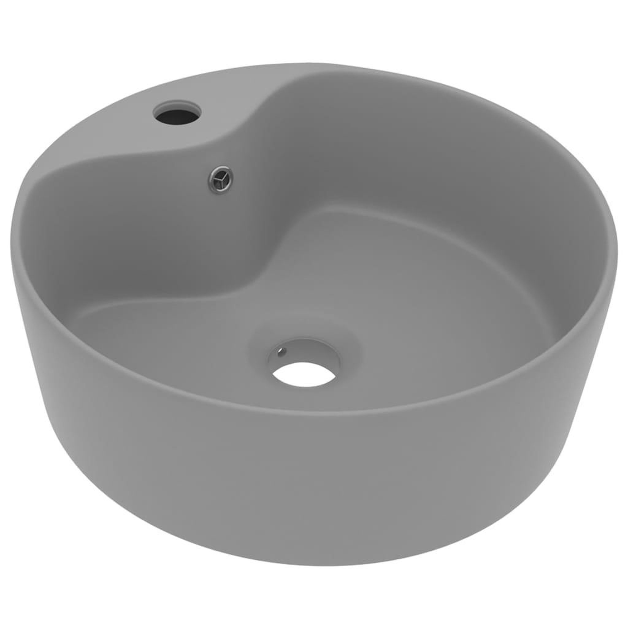 Voir la diapositive 2 : VIDAXL Lavabo de luxe avec trop-plein Gris clair mat 36x13cm Ceramique