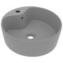 Voir la diapositive 2 : VIDAXL Lavabo de luxe avec trop-plein Gris clair mat 36x13cm Ceramique