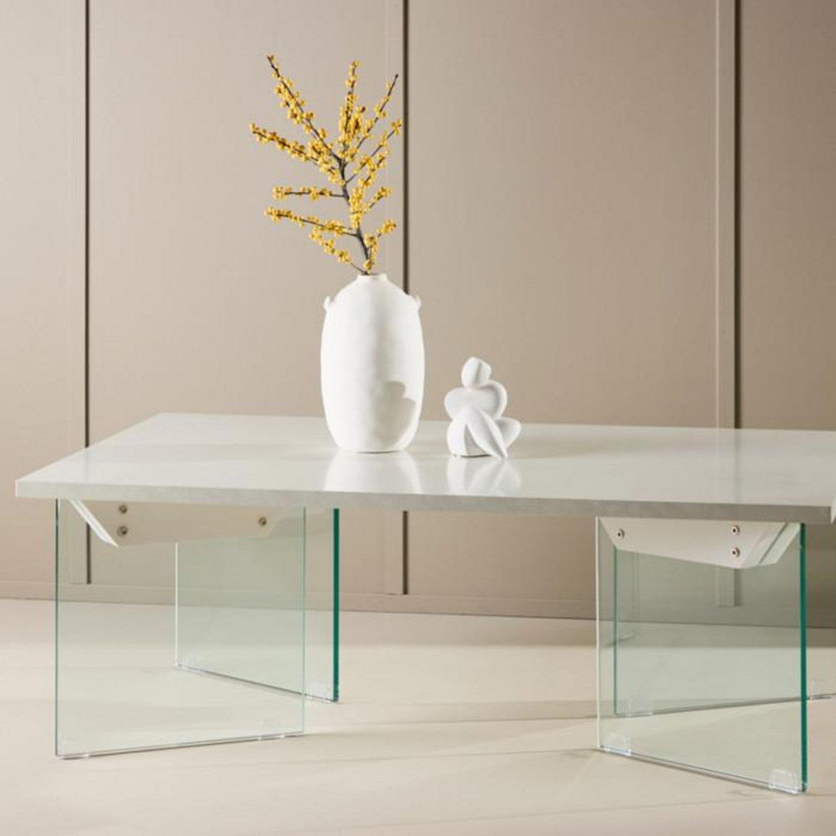 Paris Prix Table Basse en Verre  Ester  120cm Blanc