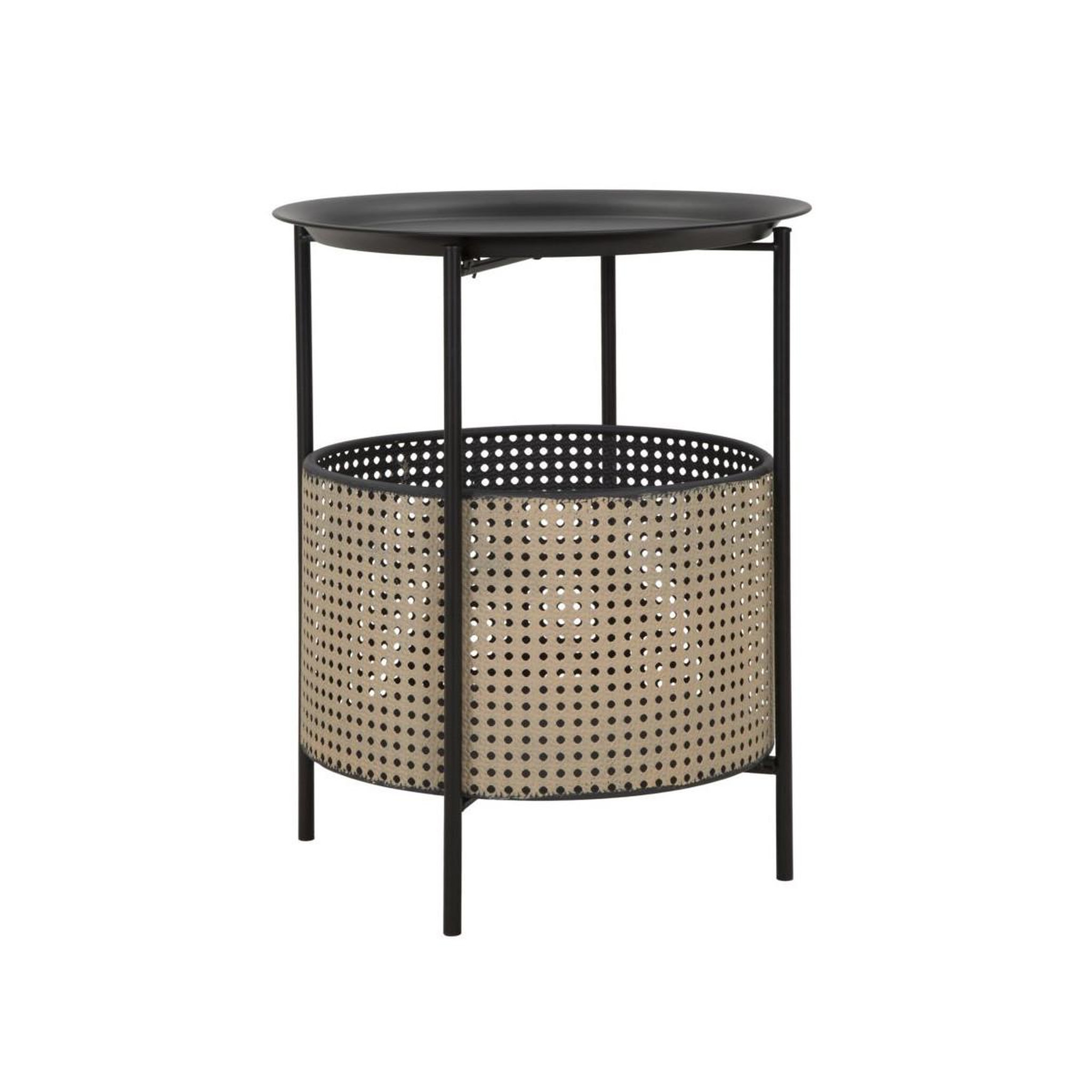 Paris Prix Table d'appoint effet cannage  osaka  50cm noir & naturel