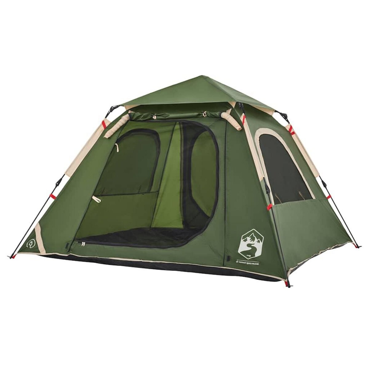 VIDAXL Tente de camping a dome 4 personnes vert liberation rapide