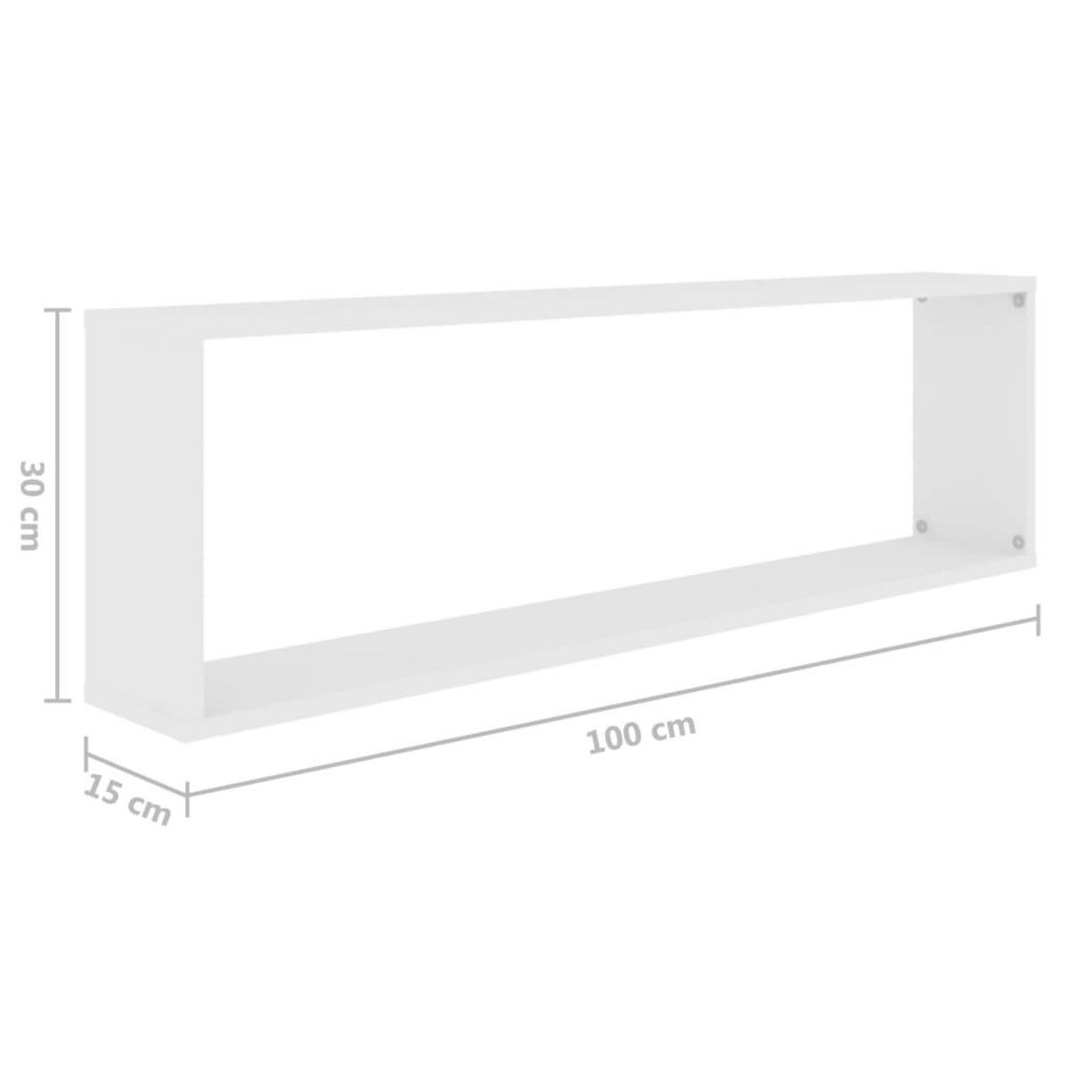 VIDAXL Etageres cube murales 2 pcs blanc 100x15x30cm bois d'ingenierie