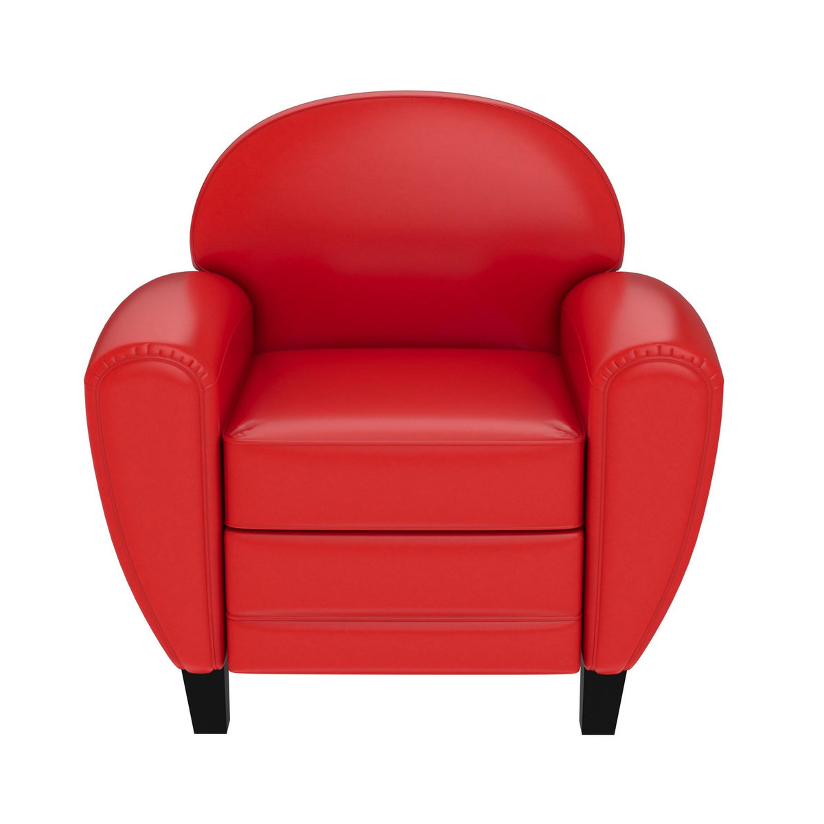 Rendez vous déco Fauteuil noir en croute de cuir enduite - Club