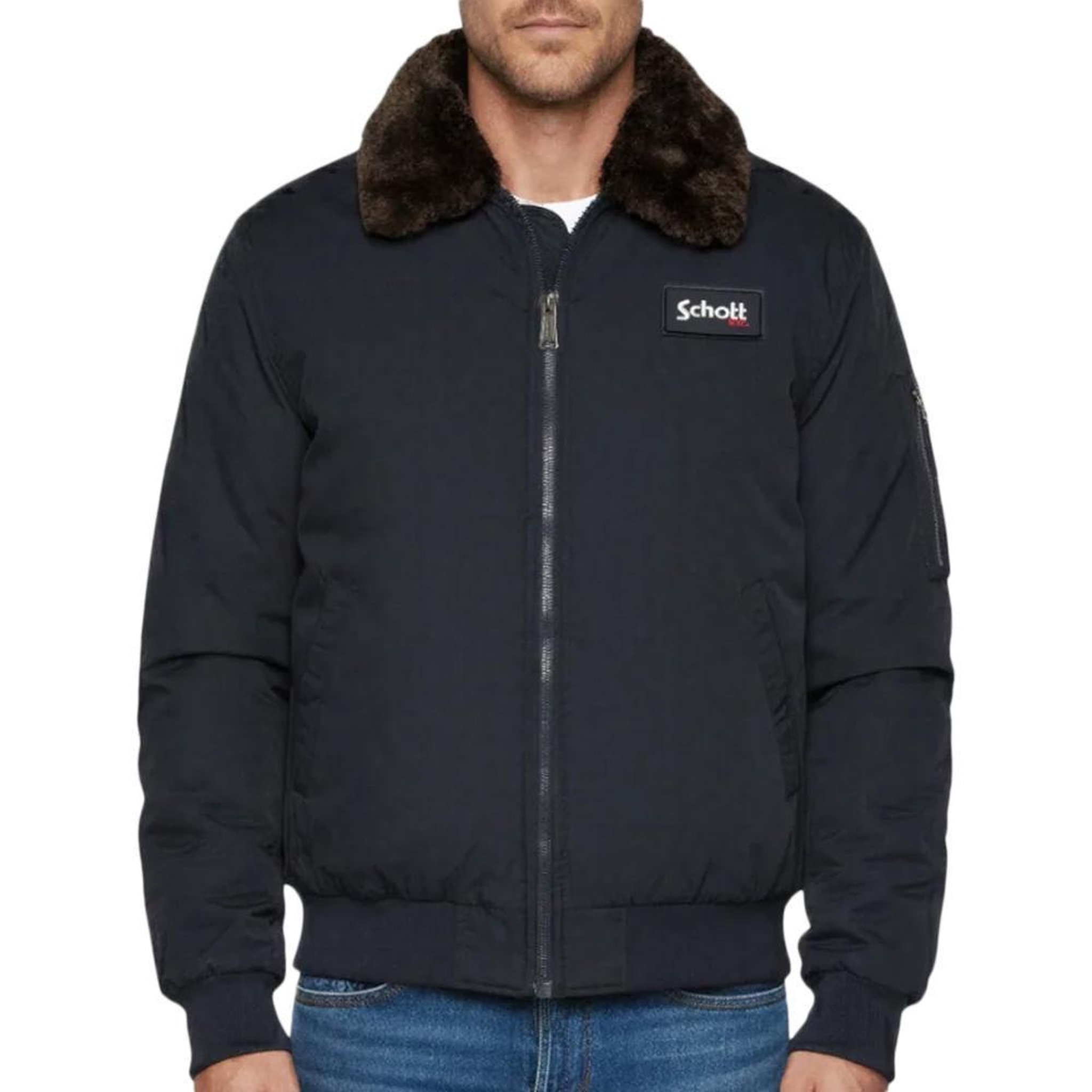 Schott Blouson Marine Homme Schott AIRTOP. Coloris disponibles : Bleu