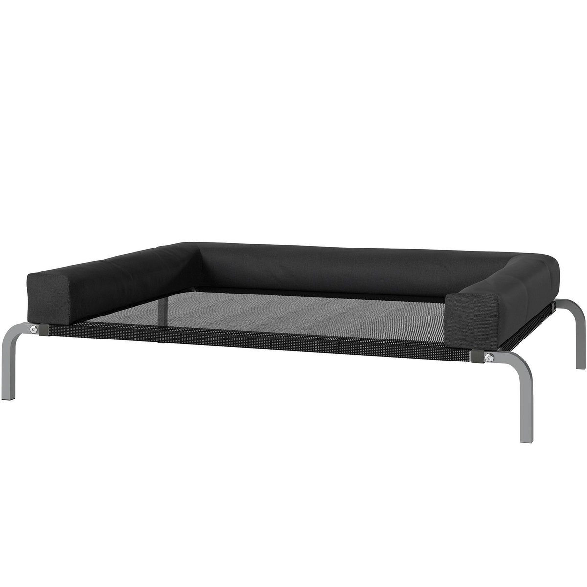 PAWHUT Transat pour animaux - lit pour chien - lit à pieds pour chien avec contour coussin dim. 110 x 75 x 30 cm - noir