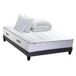IDLITERIE Ensemble matelas BELLAGIO et sommier, 7 zones, mémoire de forme. Coloris disponibles : Gris