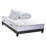 IDLITERIE Ensemble matelas BELLAGIO et sommier, 7 zones, mémoire de forme. Coloris disponibles : Gris