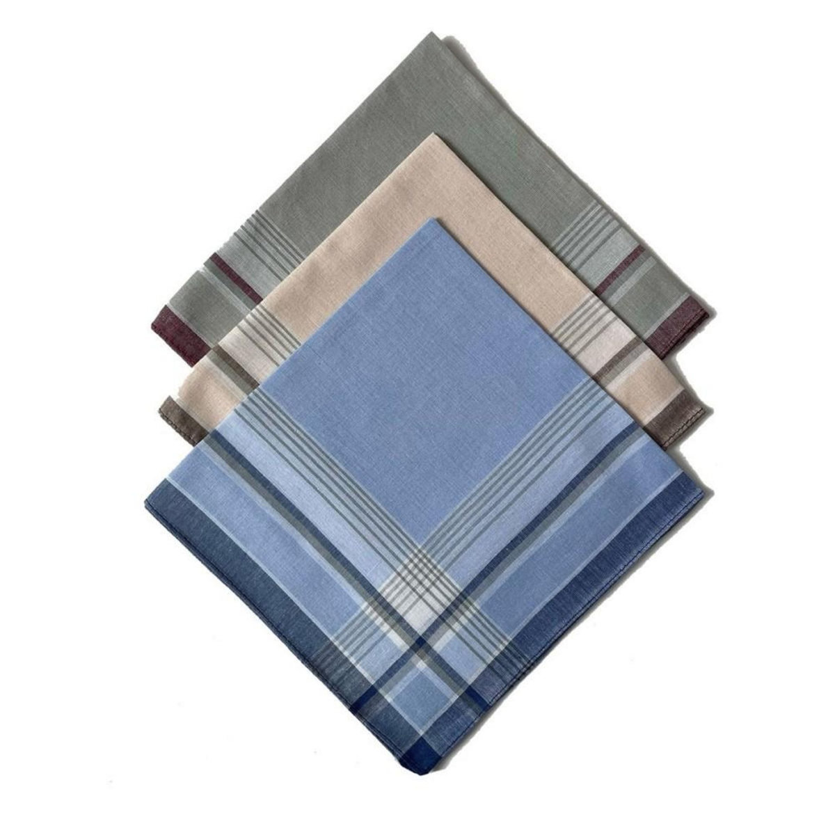 VANDERSICKEL Lot de 12 mouchoirs homme couleur 40x40 cm 100% coton