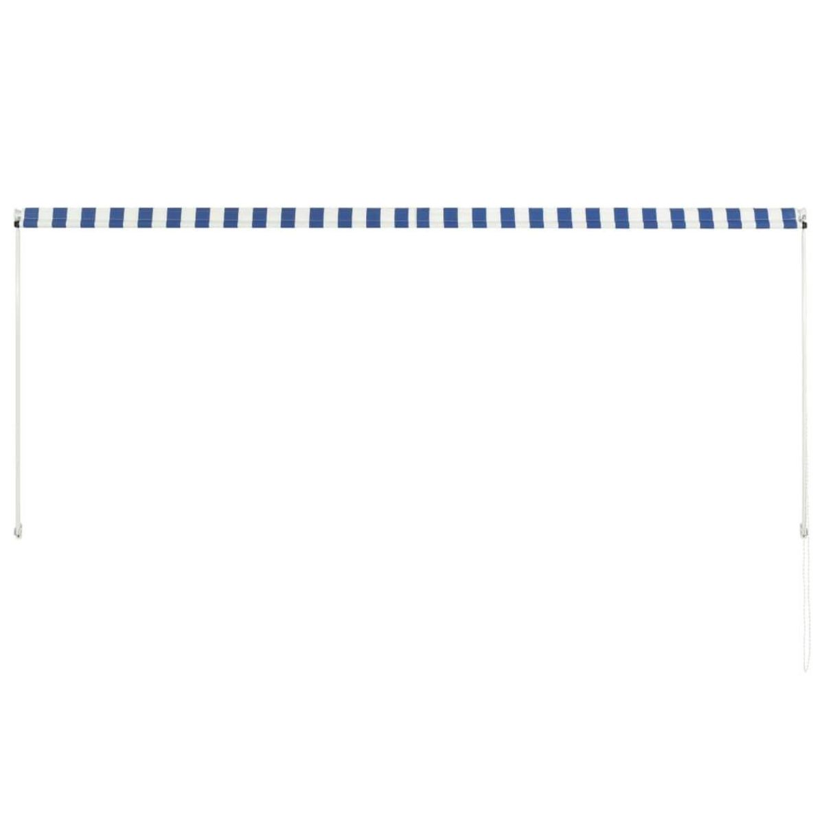 VIDAXL Auvent retractable 300x150 cm Bleu et blanc
