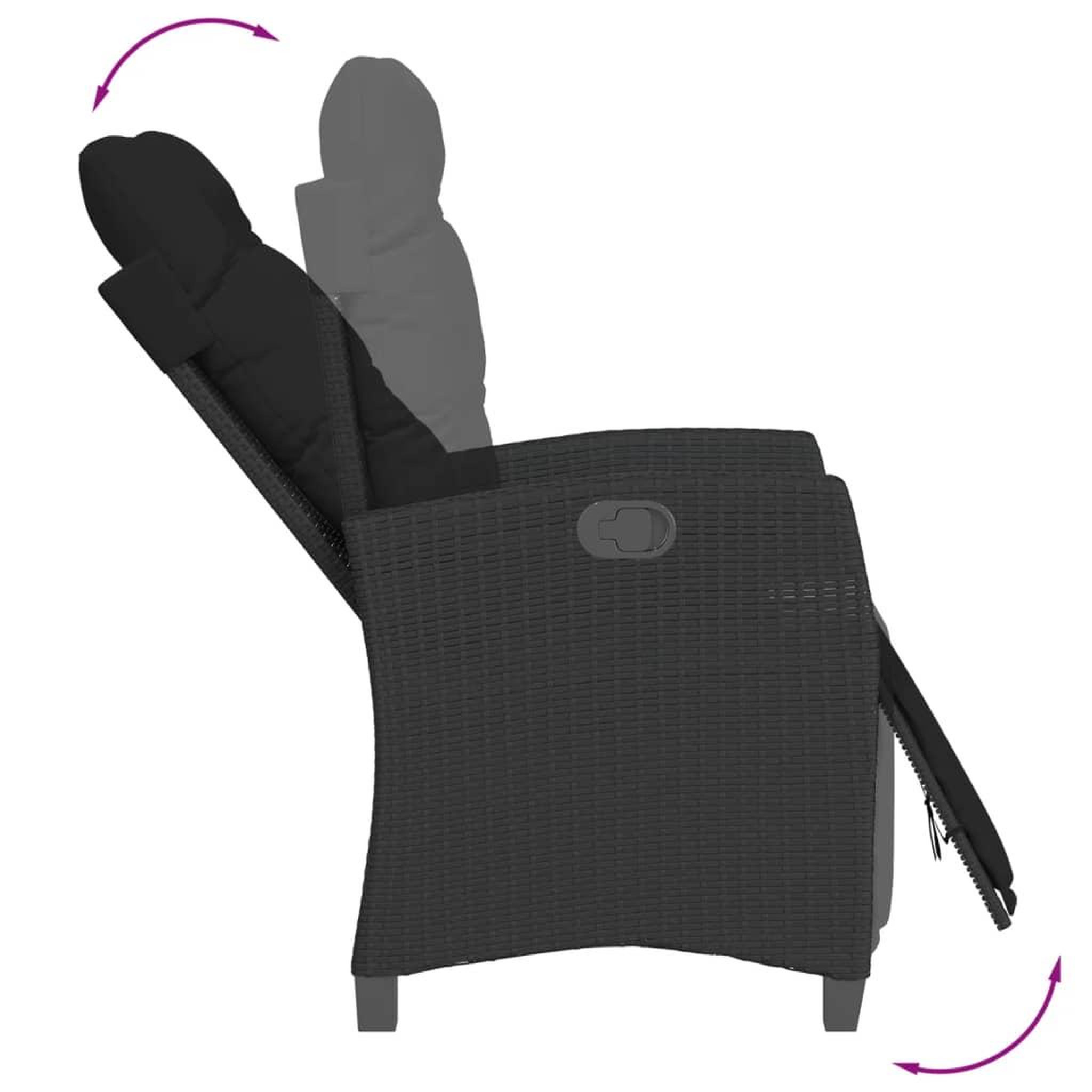 Voir la diapositive 4 : VIDAXL Ensemble a manger de jardin avec coussins 3 pcs Noir