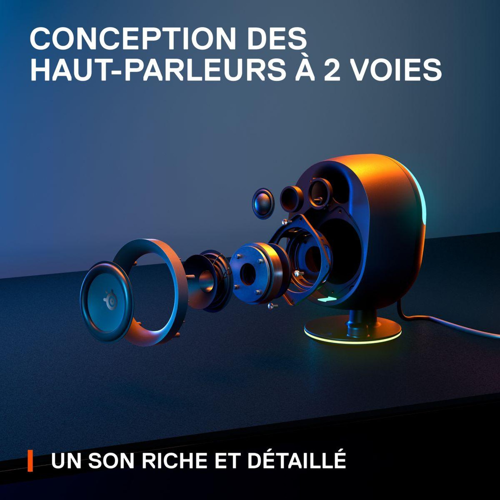 Voir la diapositive 4 : STEEL SERIES Enceinte pc arena 7 - black