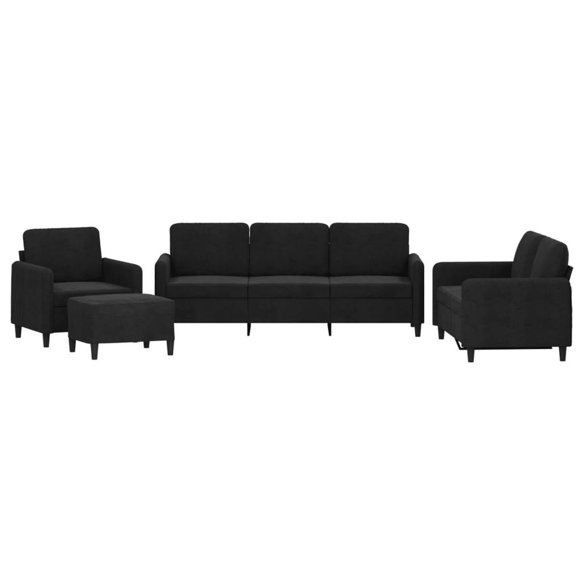 Voir la diapositive 2 : VIDAXL Ensemble de canapes 4 pcs noir velours