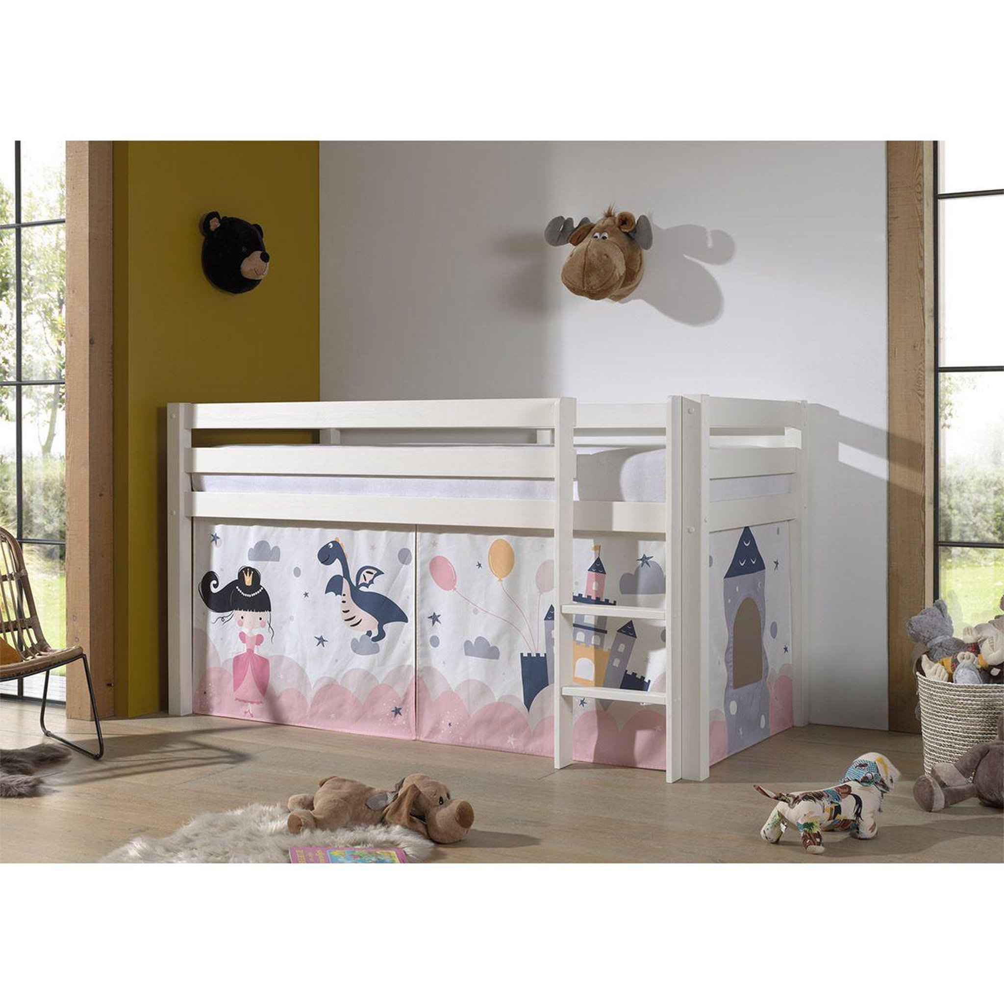 Voir la diapositive 2 : Paris Prix Lit enfant surélevé  pino princesse sophie  blanc