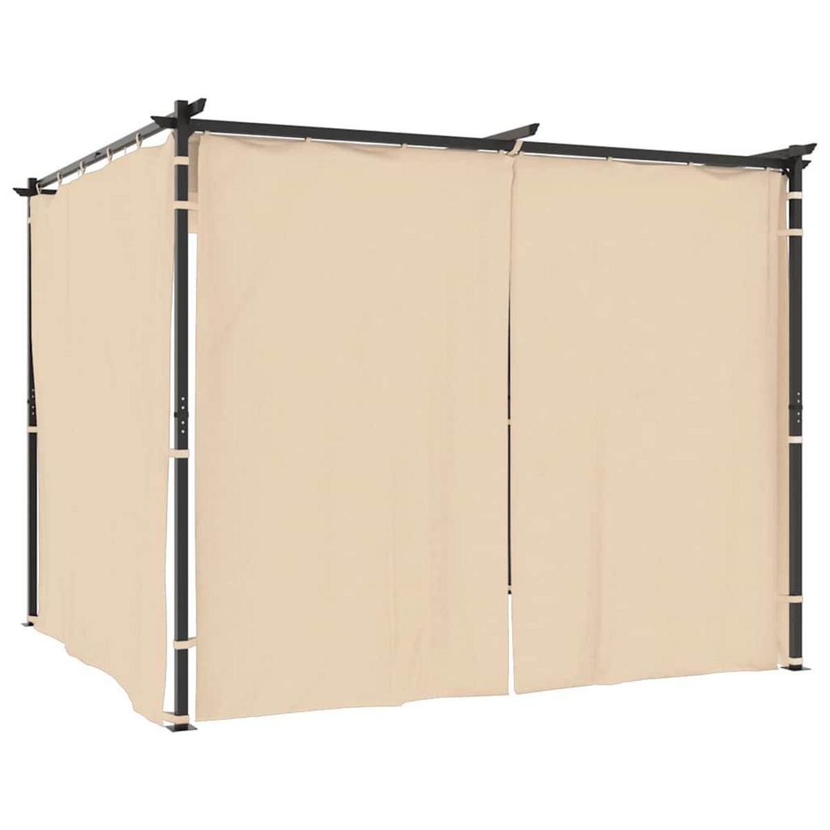 VIDAXL Tonnelle avec rideaux 3x3 m Creme Acier