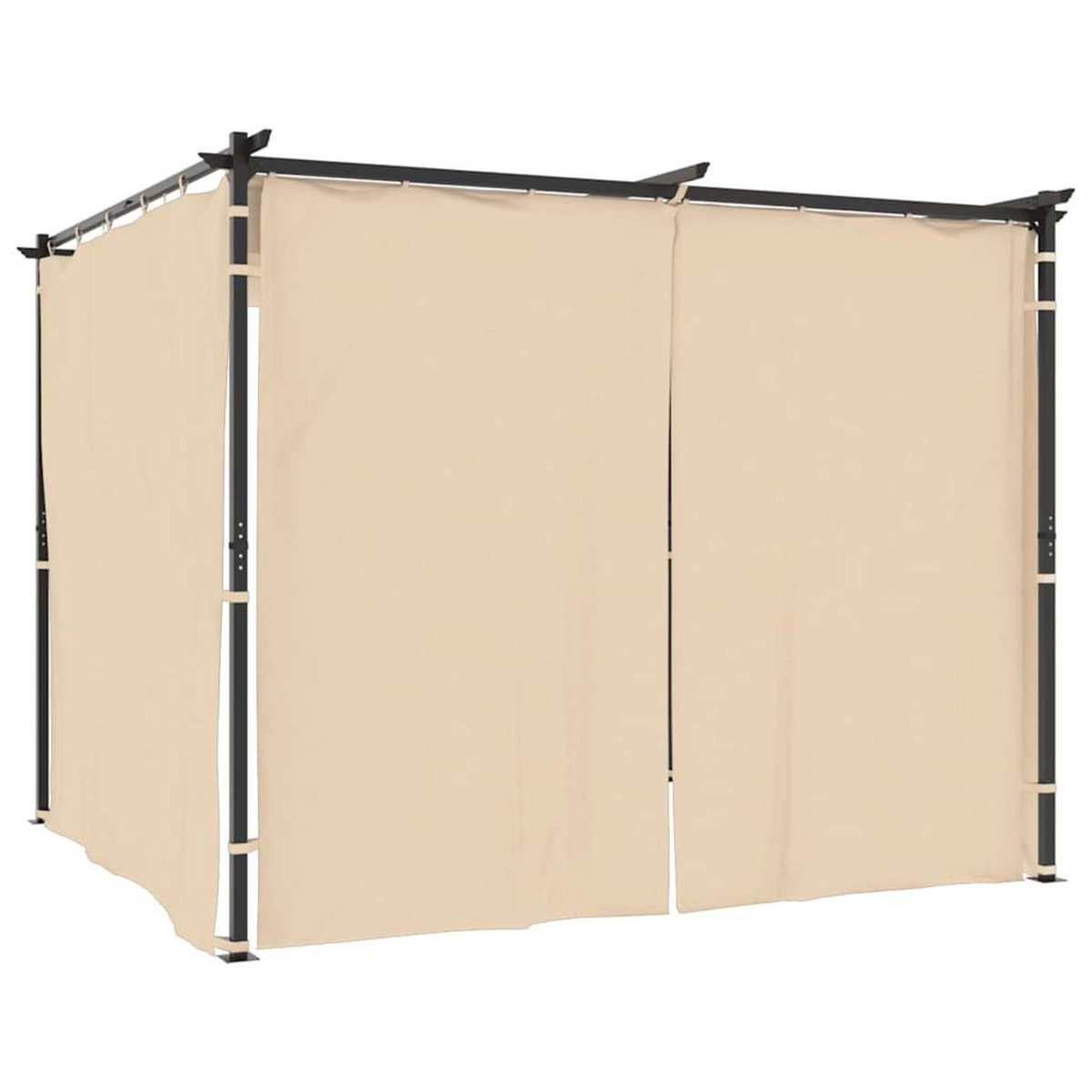 VIDAXL Tonnelle avec rideaux 3x3 m Creme Acier