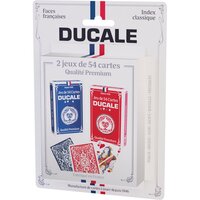 TAPIS DE JEU + CARTES - Ducale le jeu français - feutre vert - 40x60 cm -  2 jeux de cartes