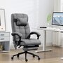 Voir la diapositive 4 : HOMCOM Chaise de bureau ergonomique design - fonctions massante et chauffante - inclinable, réglable - repose-pied - tissu gris