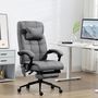 Voir la diapositive 4 : HOMCOM Chaise de bureau ergonomique design - fonctions massante et chauffante - inclinable, réglable - repose-pied - tissu gris