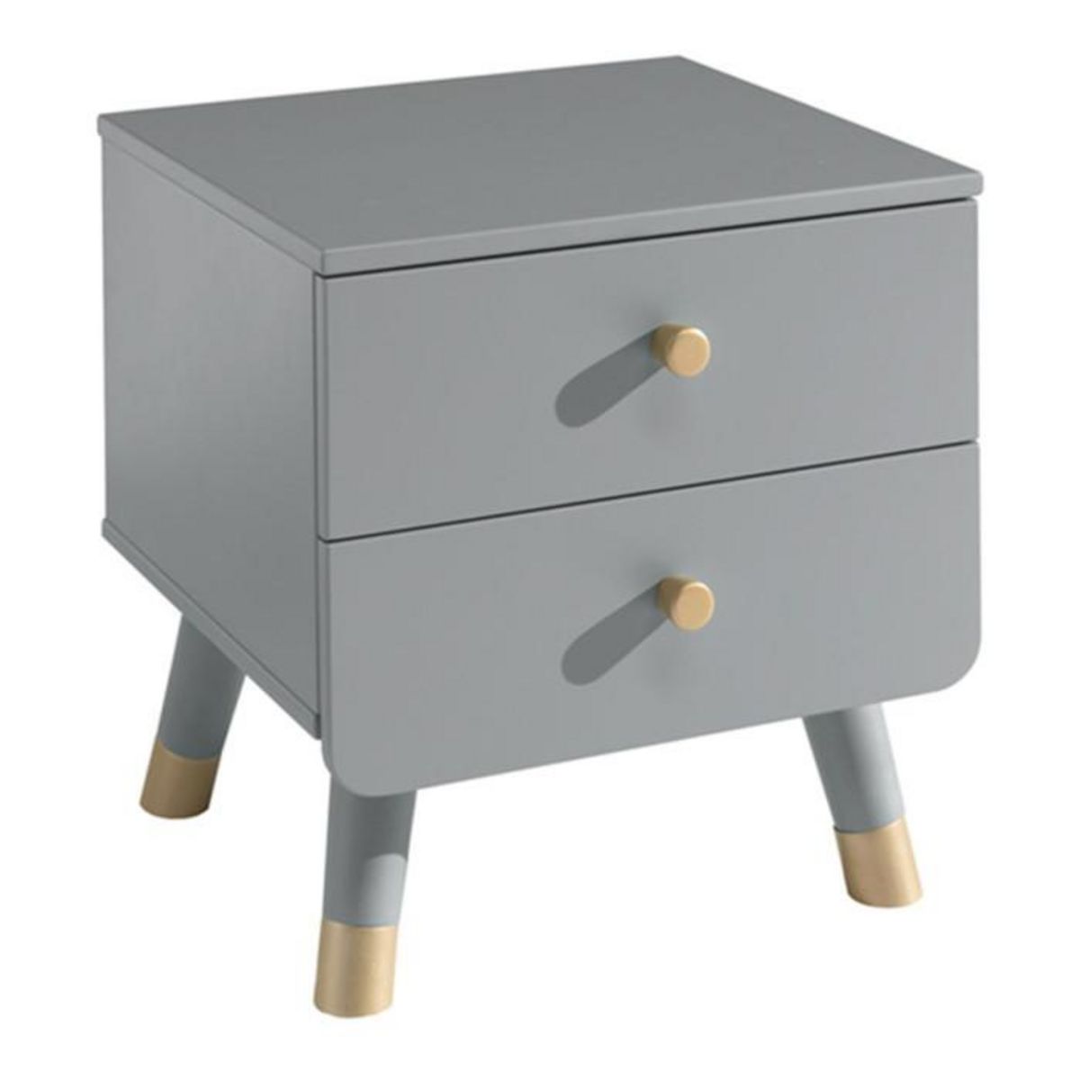 Paris Prix Table de Chevet Enfant 2 Tiroirs  Billy  43cm Gris
