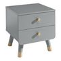 Voir la diapositive 1 : Paris Prix Table de Chevet Enfant 2 Tiroirs  Billy  43cm Gris