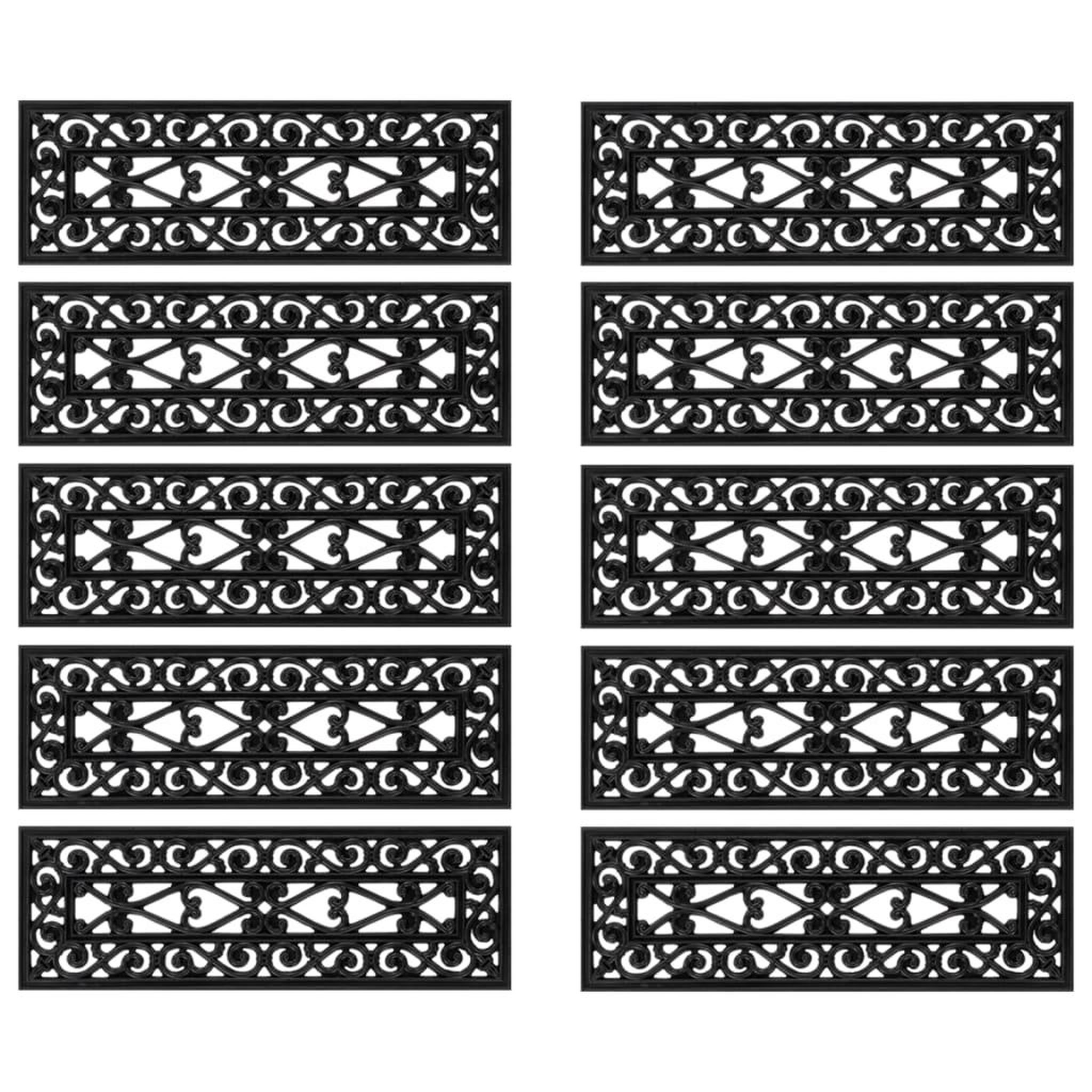 Voir la diapositive 3 : VIDAXL Marches d'escalier 10 pcs 25x75 cm caoutchouc
