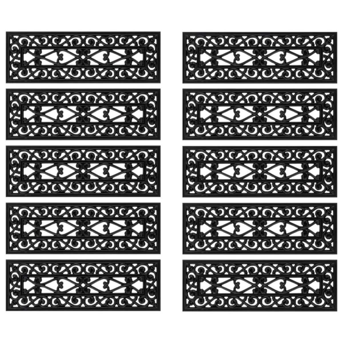 VIDAXL Marches d'escalier 10 pcs 25x75 cm caoutchouc