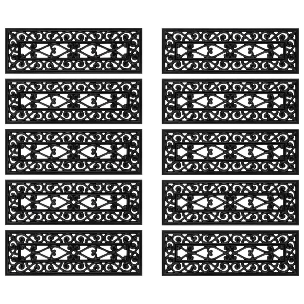 VIDAXL Marches d'escalier 10 pcs 25x75 cm caoutchouc