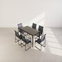 Voir la diapositive 6 : BEST MOBILIER Murillo - ensemble table et chaises de jardin - 6 personnes - noir et gris