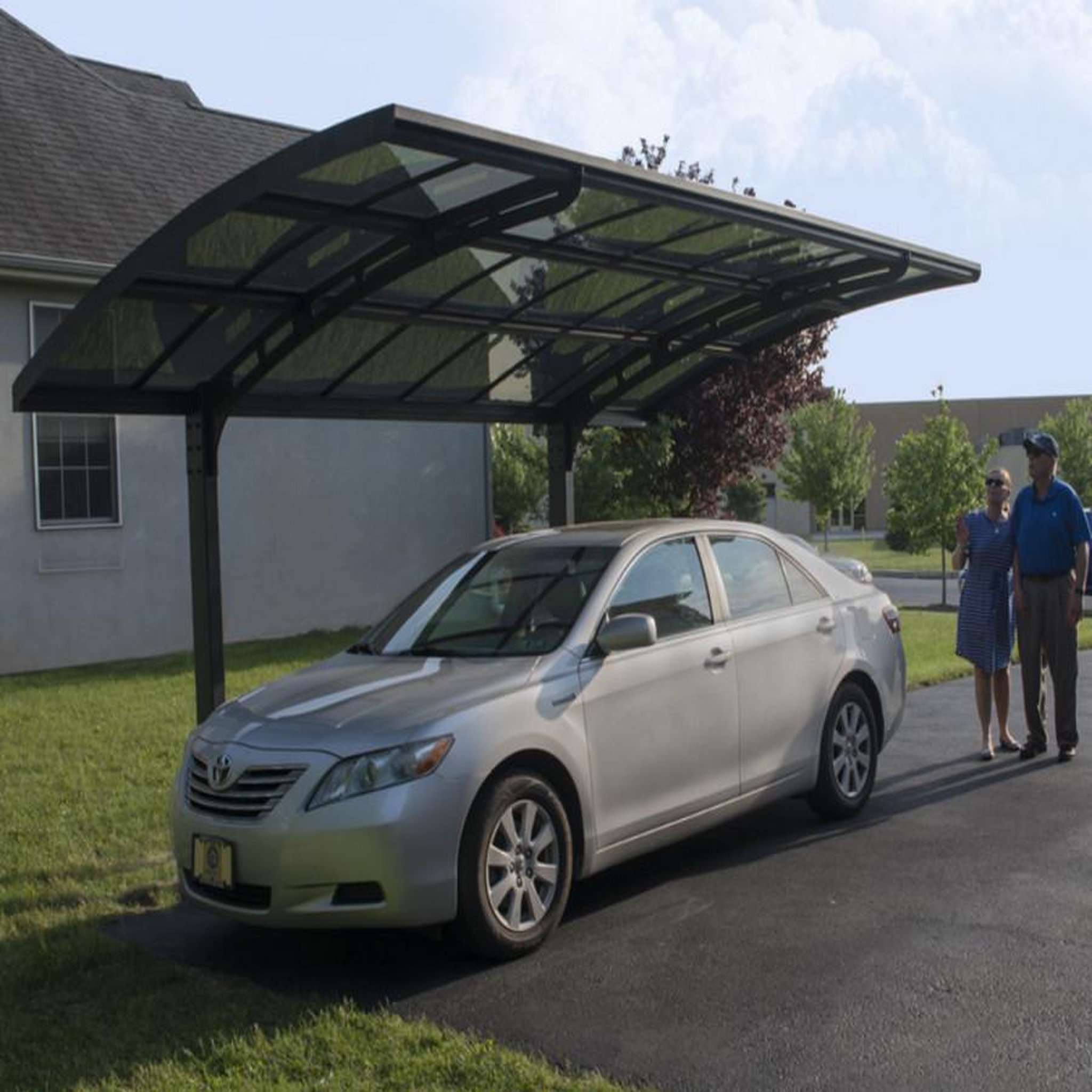 Palram Carport simple 14.3m² gris anthracite - 704229