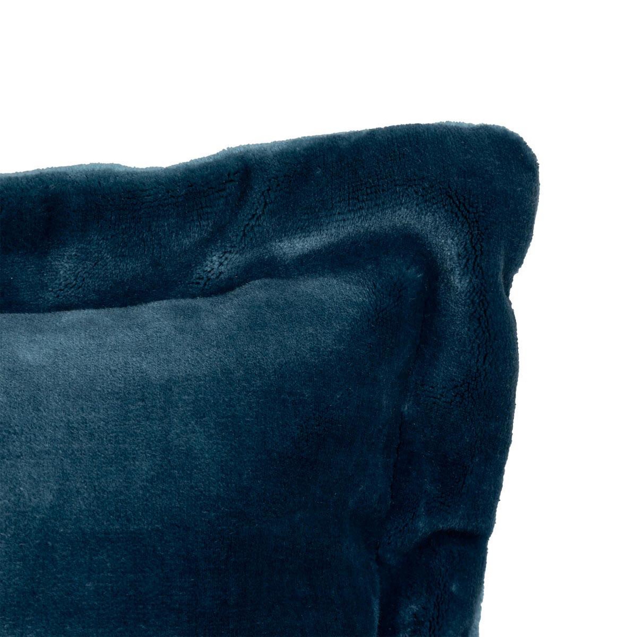 Voir la diapositive 2 : ATMOSPHERA Coussin déco flanelle  cuddly  38x58cm bleu égéen