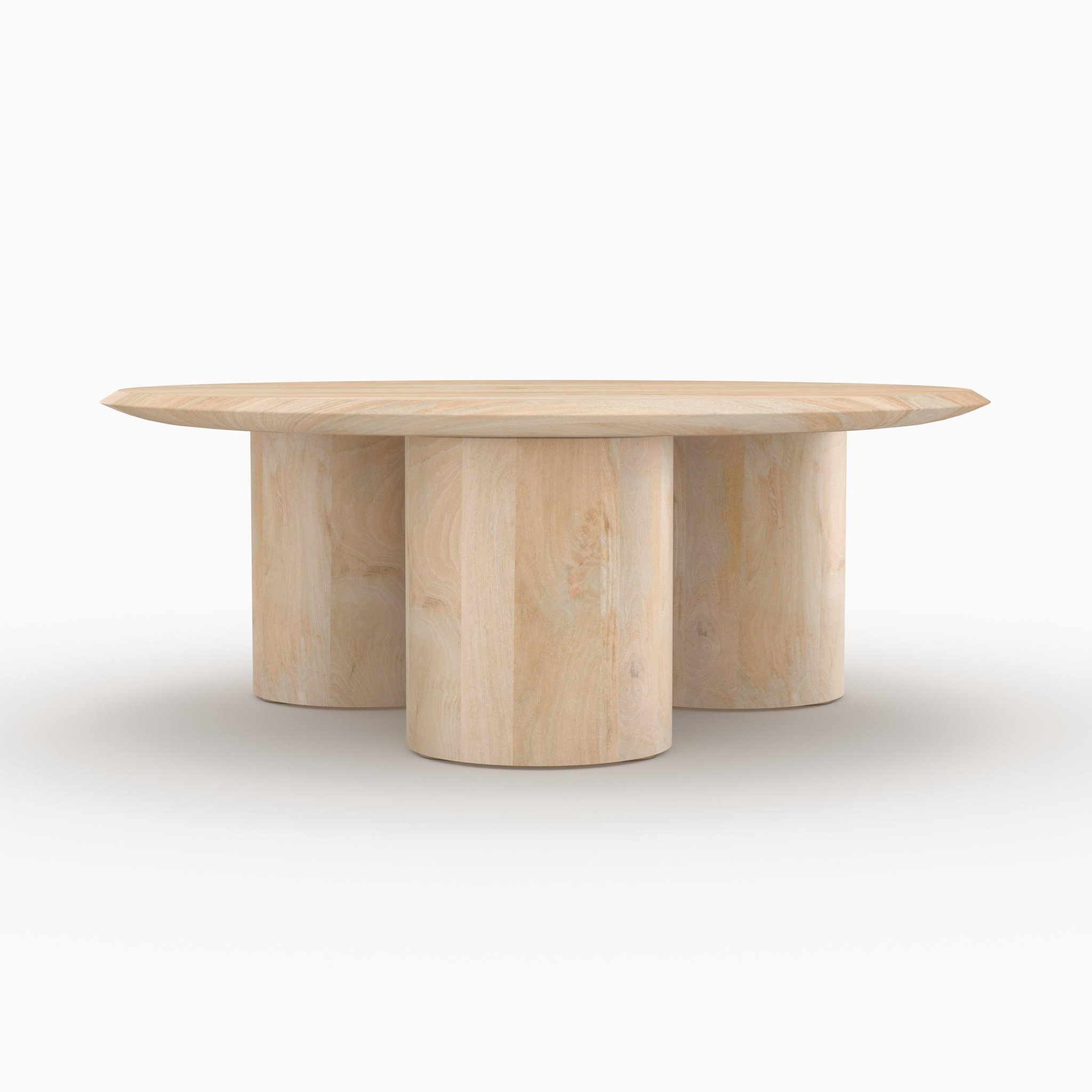 Voir la diapositive 5 : MAISON PAVANE Table basse ronde en bois de manguier d90 cm-sacha