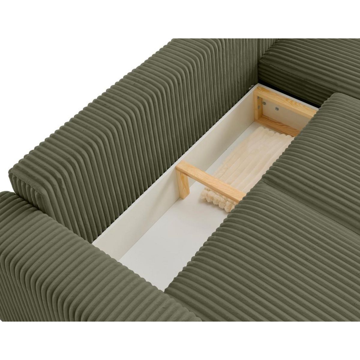 LISA DESIGN Livy - canapé d'angle réversible 4 places convertible avec coffre en velours côtelé grosses côtes