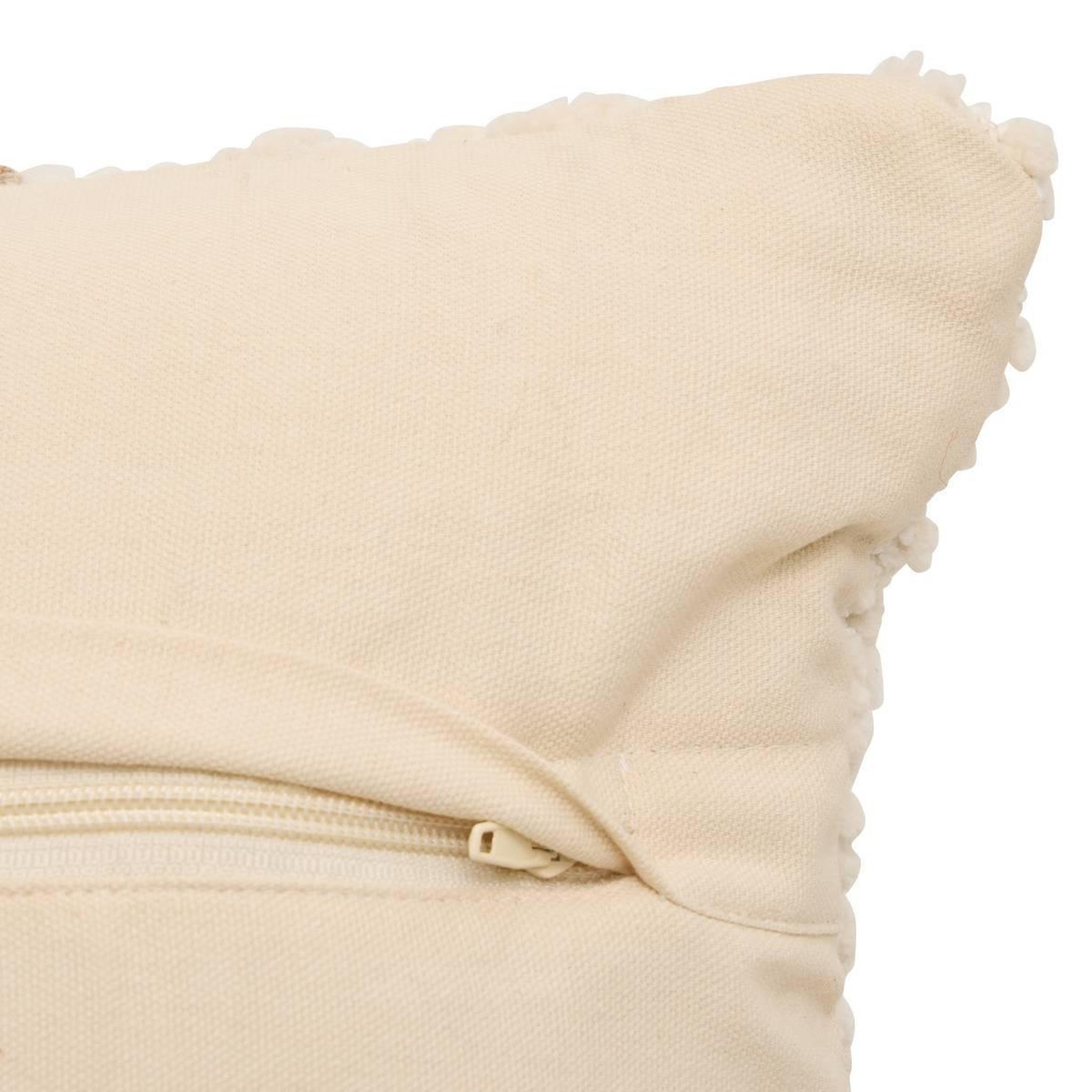 Voir la diapositive 3 : ATMOSPHERA Coussin déco laine chenille  ameya  45x45cm beige lin