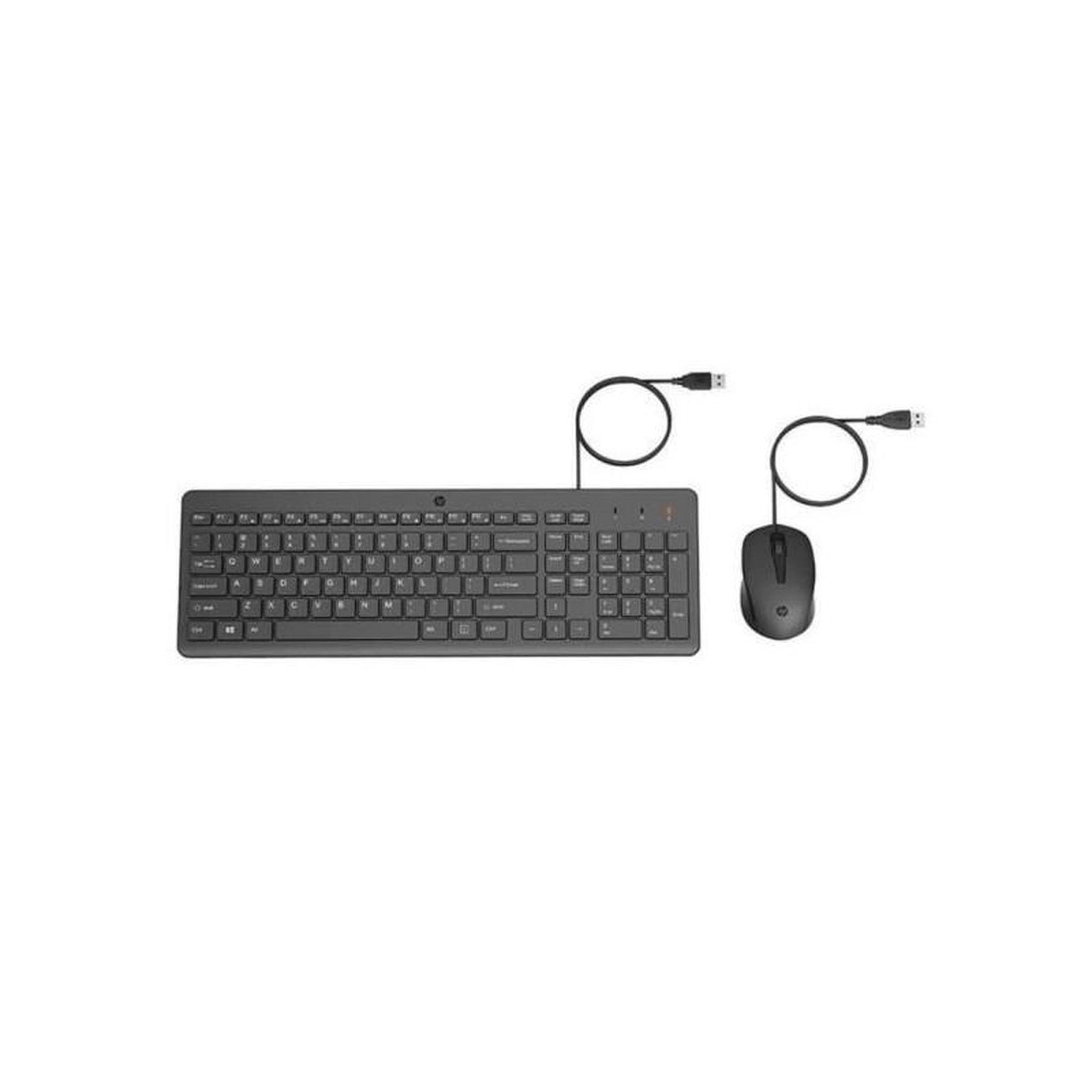 HP Clavier et souris filaires HP 150 Noir, AZERTY, précis et ergonomiques, clavier silencieux, touches ultraplates pour frappe rap