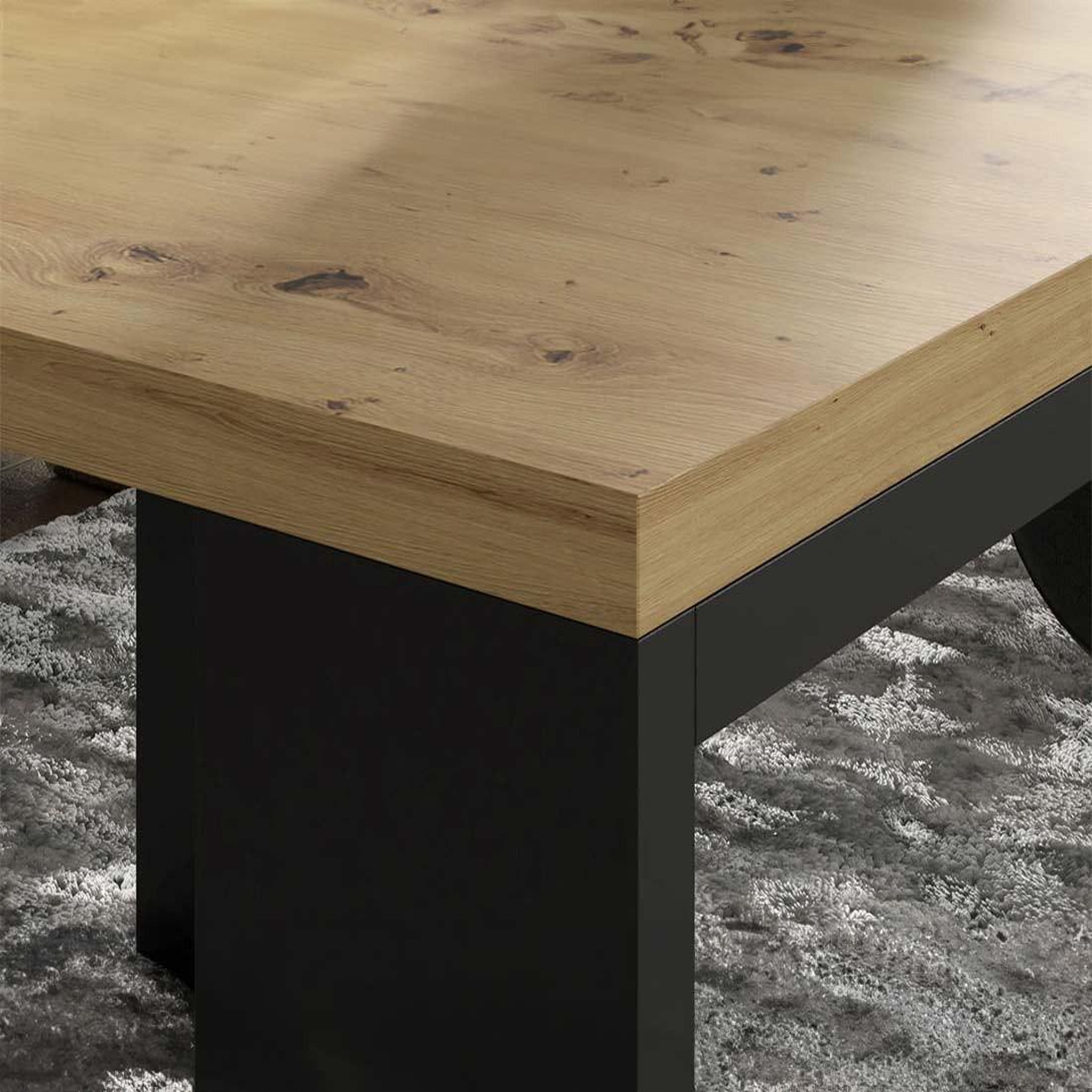 Voir la diapositive 6 : BEST MOBILIER Donnely - lot de 2 tables basses - effet bois et noir - 60 et 38 cm