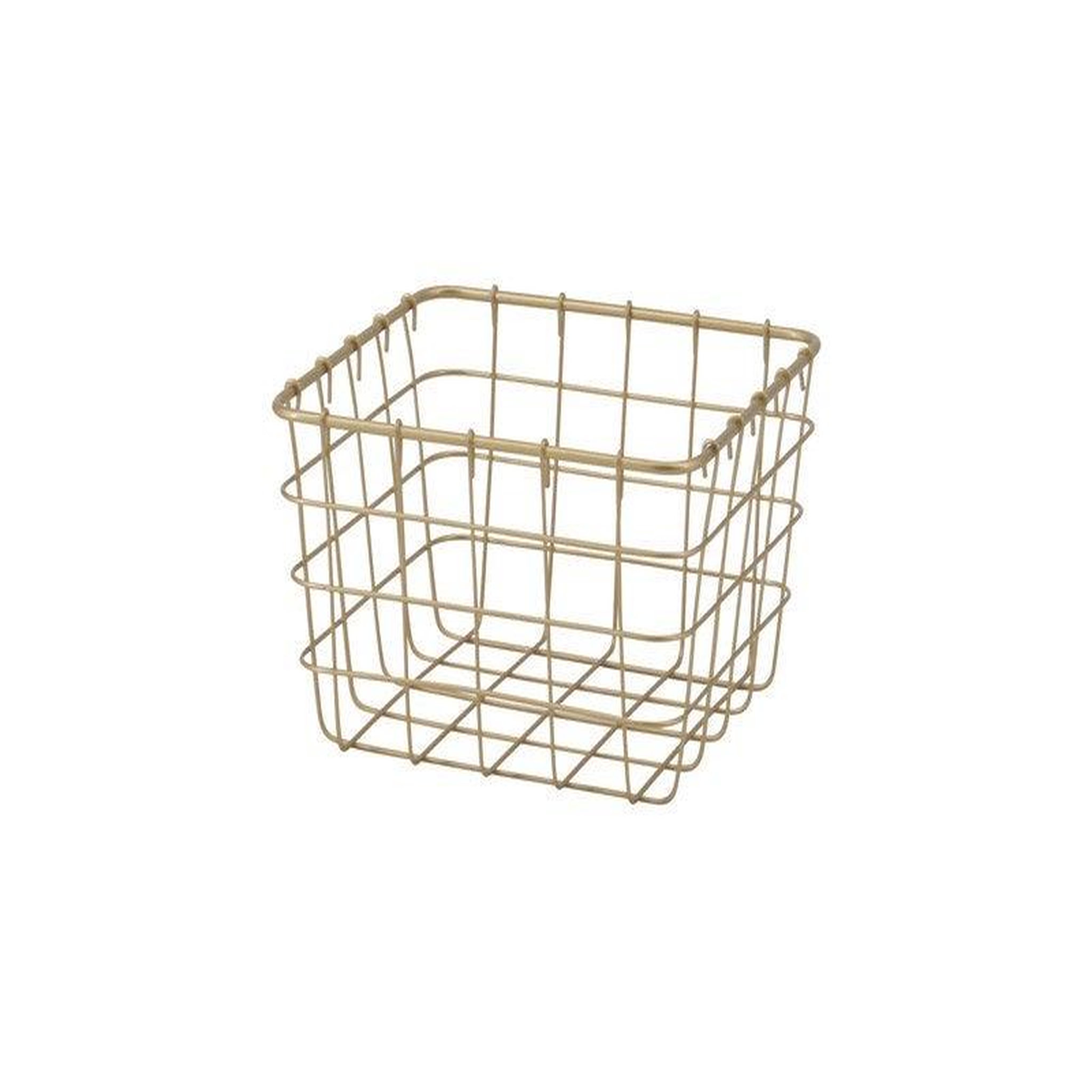 CENTRALE BRICO Panier H.9 x L.15 x P.15 cm, Joy, métal doré