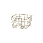 CENTRALE BRICO Panier H.9 x L.15 x P.15 cm, Joy, métal doré