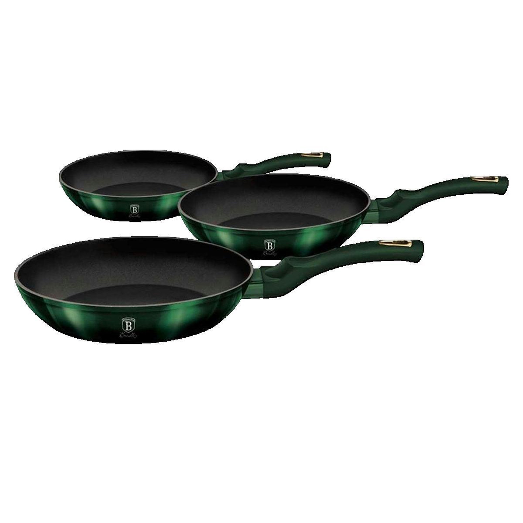 Voir la diapositive 2 : BERLINGER HAUS Batterie de cuisine Berlinger-Haus EMERALD en aluminium forgé vert métallique