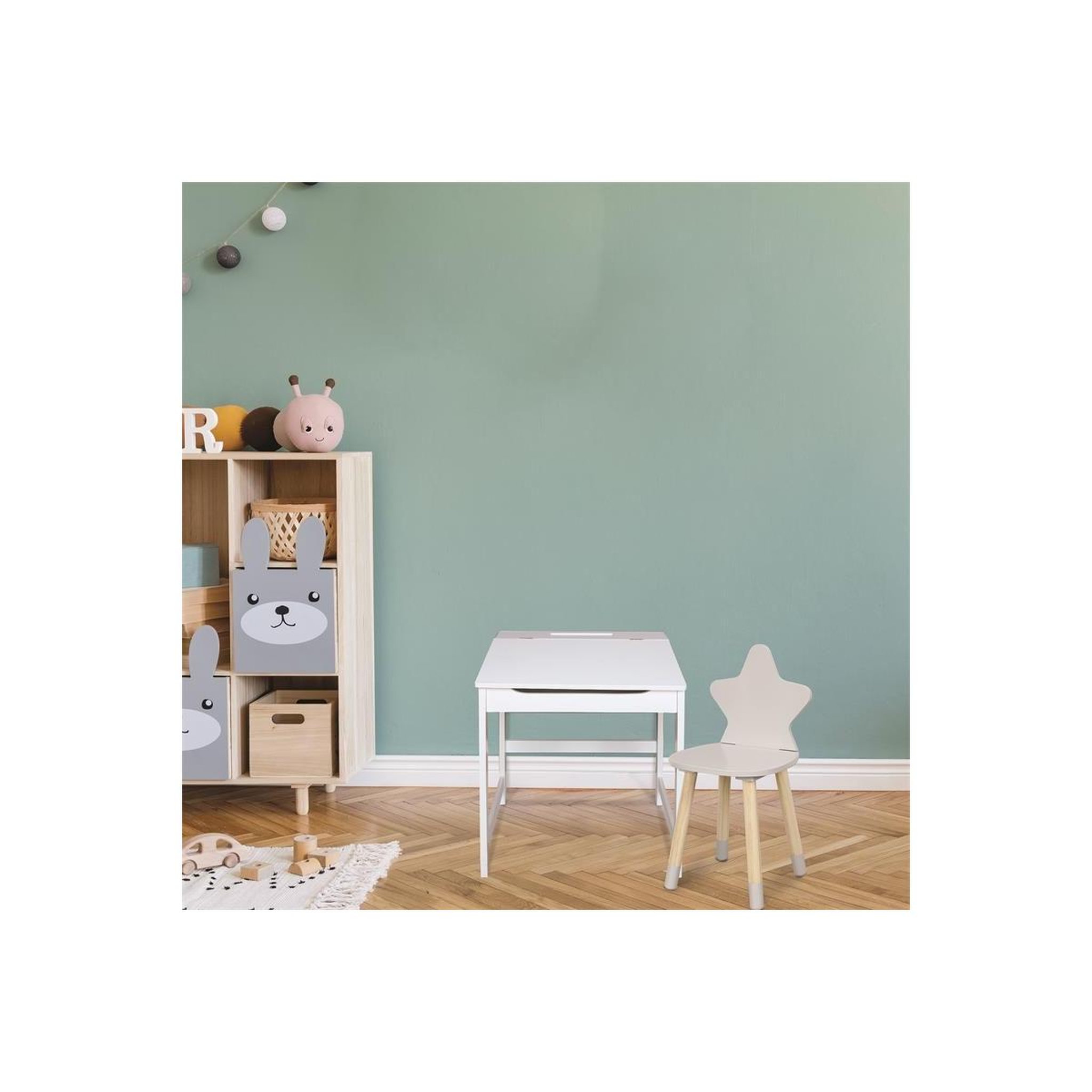 Voir la diapositive 4 : HOME DECO KIDS Bureau pupitre déco  charlie  52cm blanc