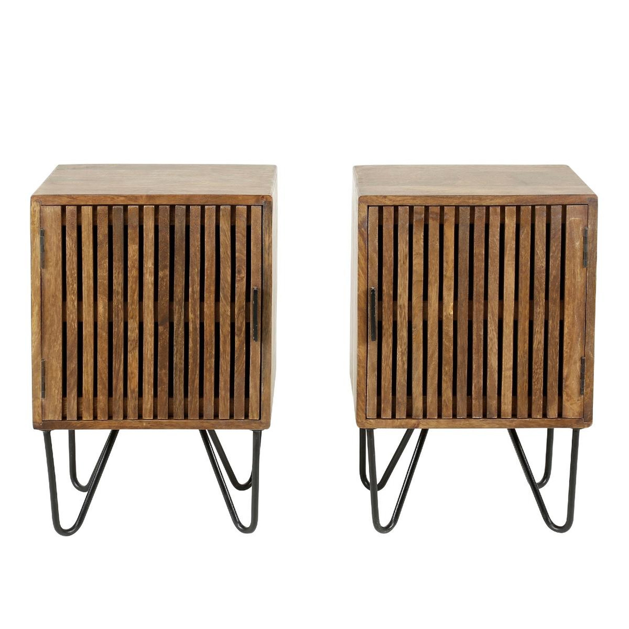 JLC KREATION Table de chevet en bois massif agata (lot de 2)