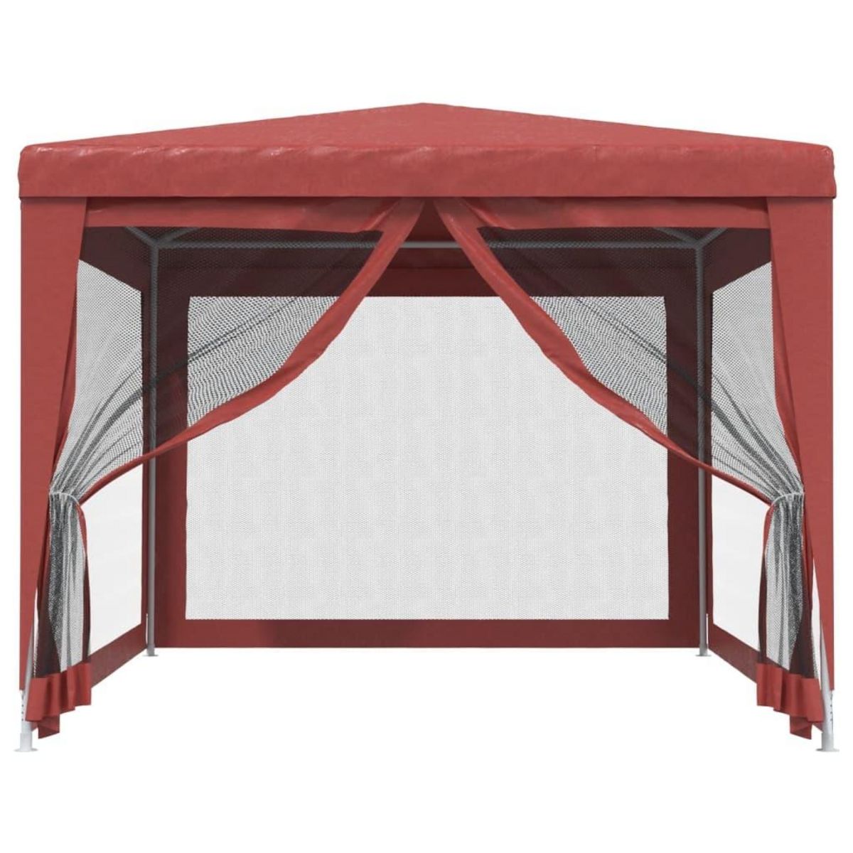 VIDAXL Tente de fete avec 4 parois laterales en maille Rouge 3x4m PEHD