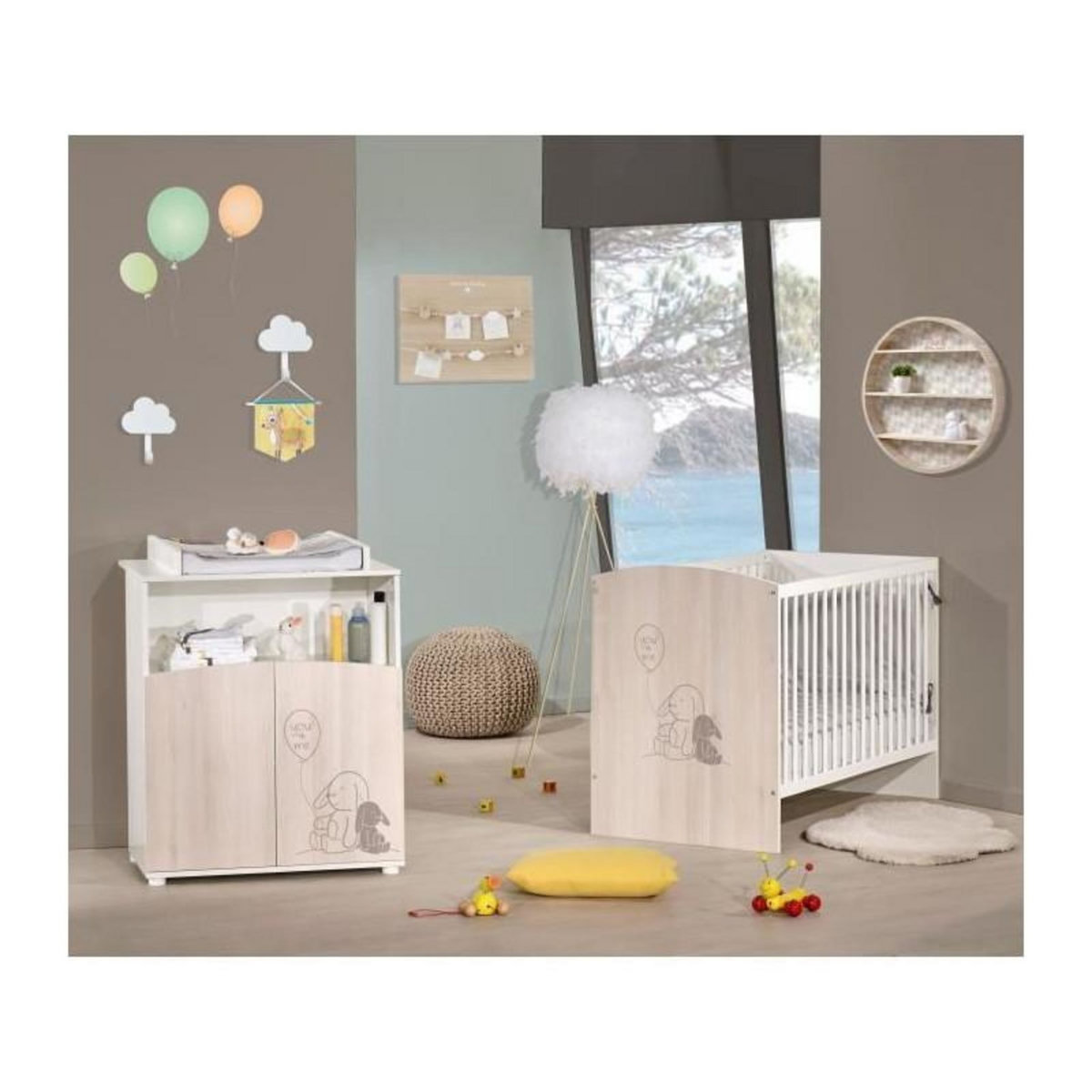 BABY PRICE BABYPRICE Commode a Langer Lapinou 2 portes - 1 Niche