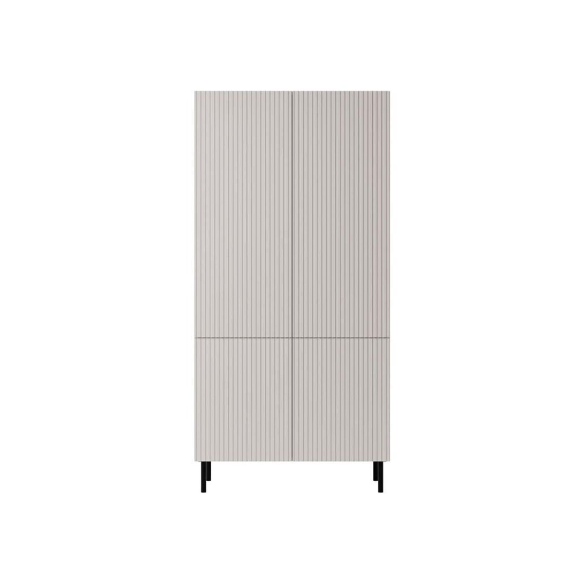 BEST MOBILIER Timote - armoire avec penderie et étagères - écru - 185x90 cm