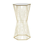 Paris Prix Table d'Appoint Hexagonale Design  Lines  80cm Or