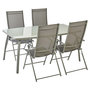 Voir la diapositive 6 : GARDENSTAR Table de jardin rectangulaire - 4/6 places - Acier et verre - Gris
