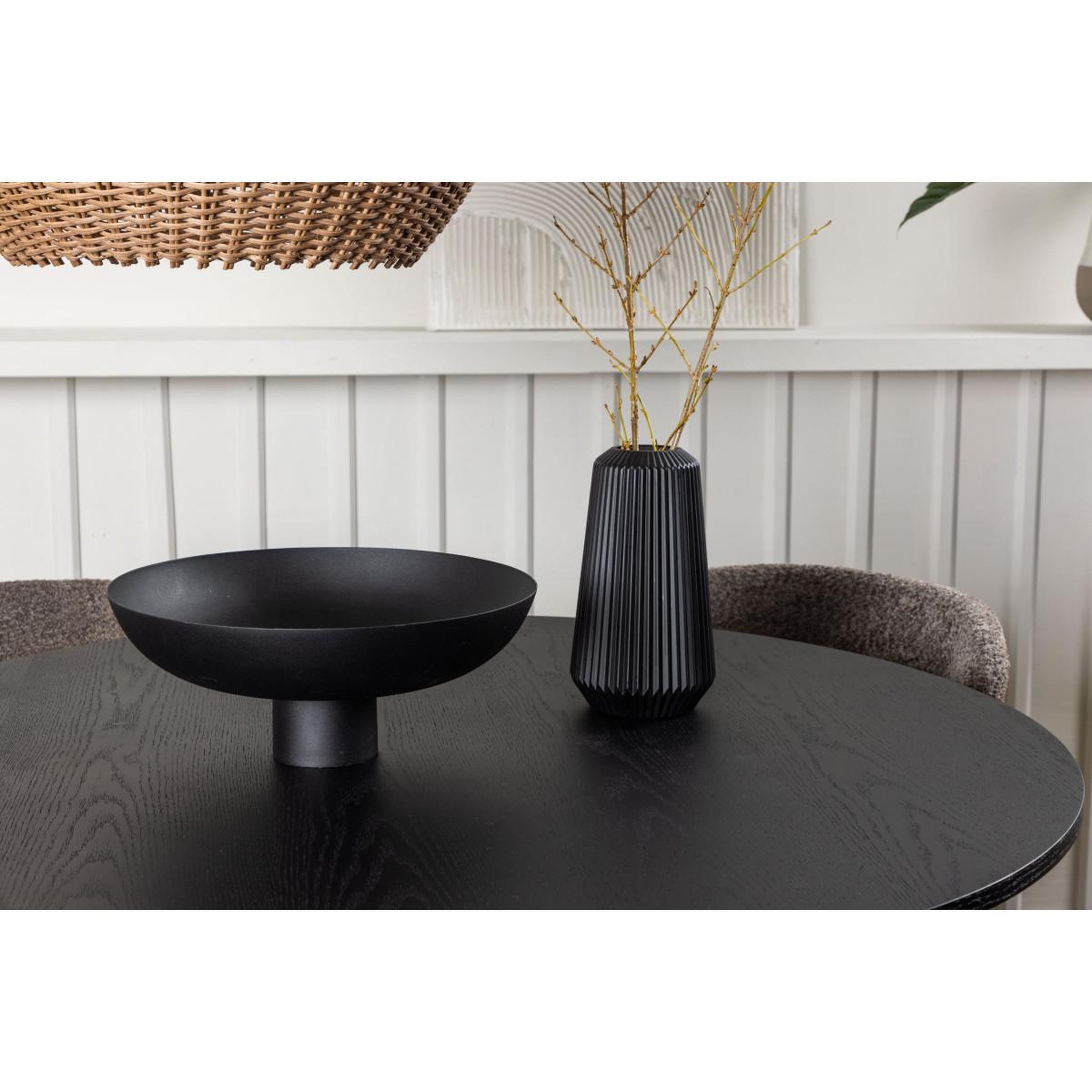 Voir la diapositive 5 : Paris Prix Ensemble table à manger & 4 chaises  bootcut & modesto  110cm noir & marron
