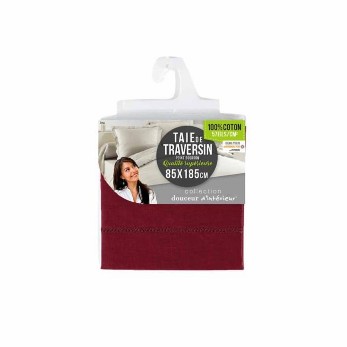 Paris Prix Taie de Traversin  Lina  85x185cm Rouge
