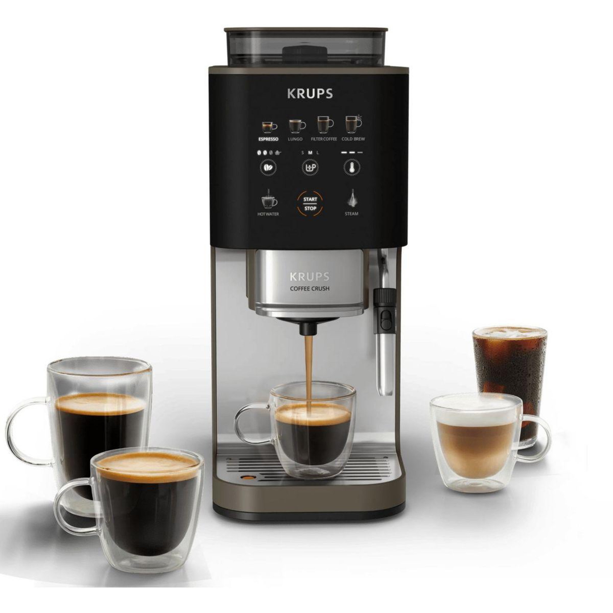 KRUPS Expresso broyeur coffee crush experience, machine à café à grains ultra compacte sa403be0